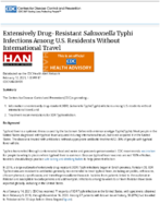 Extensively DrugResistant SalmonellaTyphi Infections Among US Residents Without International Travel February 12 2021 100 PM ET
