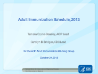 Adult immunization schedule 2013