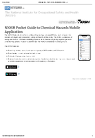NIOSH Pocket Guide to Chemical Hazards Mobile Application