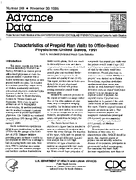 Characteristics of Prepaid Plan Visits to OfficeBased Physicians United States 1991
