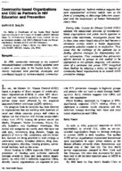 Communitybased organizations and CDC as partners in HIV education and prevention