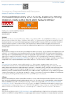Increased Respiratory Virus Activity Especially Among Children Early in the 20222023 Fall and Winter November 04 2022 330 PM ET
