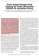 Daily Rapid Antigen Exit Testing to Tailor University COVID19 Isolation Policy