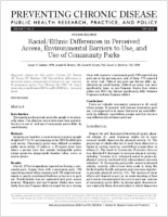 RacialEthnic Differences in Perceived Access Environmental Barriers to Use and Use of Community Parks