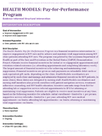 HEALTH MODELS PayforPerformance Program