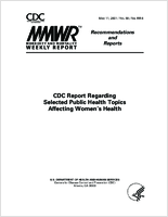 Morbidity and Mortality Weekly Report Recommendations and Reports May 11 2001  Vol 50  No RR6