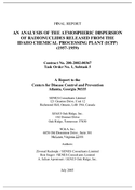 An Alalysis of the Atmospheric Dispersion of Radionuclides Released from the Idaho Chemical Processing Plant ICPP 19571959 Final Report