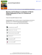Barriers and Facilitators to Adoption of Winch Safety Equipment in Two US Commercial Fisheries