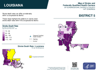 LA Congressional District 05 Stroke and Federally Qualified Health Centers Map 119th Congress