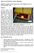 Quality Control Operator Dies After Falling Into Cherry Processing Brine Tank