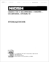 Criteria for a Recommended Standard Occupational Exposure to Hydroquinone 1978