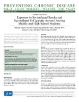 Exposure to Secondhand Smoke and Secondhand ECigarette Aerosol Among Middle and High School Students