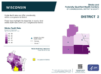 WI Congressional District 02 Stroke and Federally Qualified Health Centers Map 118th Congress