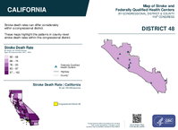 CA Congressional District 48 Stroke and Federally Qualified Health Centers Map 119th Congress