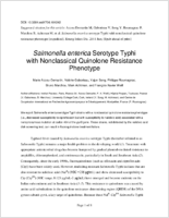 Salmonella enterica Serotype Typhi with Nonclassical Quinolone Resistance Phenotype
