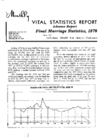 Advance report Final marriage statistics 1978