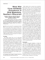West Nile Virus Antibody Prevalence in Wild Mammals Southern Wisconsin