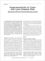 Hypersensitivity to Ticks and Lyme Disease Risk
