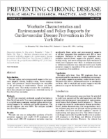 Worksite Characteristics and Environmental and Policy Supports for Cardiovascular Disease Prevention in New York State
