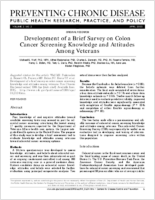 Development of a Brief Survey on Colon Cancer Screening Knowledge and Attitudes Among Veterans