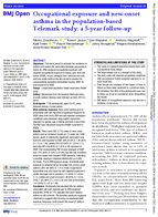 Occupational Exposure and NewOnset Asthma in the PopulationBased Telemark Study A 5Year FollowUp