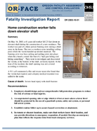 Home construction worker falls down elevator shaft