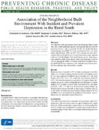 Association of the Neighborhood Built Environment With Incident and Prevalent Depression in the Rural South