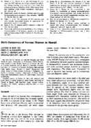 Birth Outcomes Of Korean Women In Hawaii