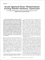 Acute Spotted Fever Rickettsiosis among Febrile Patients Cameroon
