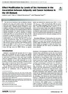 Effect Modification by Levels of Sex Hormones in the Association Between Adiposity and Cancer Incidence in the UK Biobank