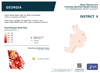 GA Congressional District 06 Heart Disease and Federally Qualified Health Centers Map 118th Congress