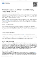 Asthma Prevalence Health Care Use and Mortality United States 200305