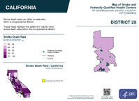 CA Congressional District 28 Stroke and Federally Qualified Health Centers Map 119th Congress