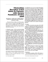Chemokine Receptor 5 32 Allele in Patients with Severe Pandemic H1N1 2009