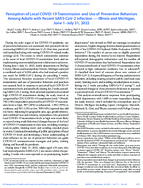 Perception of Local COVID19 Transmission and Use of Preventive Behaviors Among Adults with Recent SARSCoV2 Infection  Illinois and Michigan June 1July 31 2022