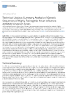 Technical Update  Summary Analysis of Genetic Sequences of Highly Pathogenic Avian Influenza AH5N1 Viruses in Texas