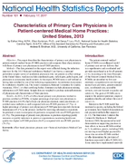 Characteristics of Primary Care Physicians in Patientcentered Medical Home Practices United States 2013