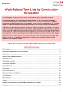 WorkRelated Task Lists by Construction Occupation