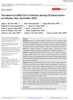 Prevalence of SARSCoV2 Infection Among US Blood Donors by Industry MayDecember 2021