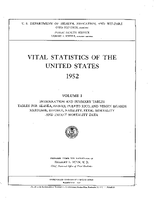 Vital Statistics of the United States 1952 Volume I