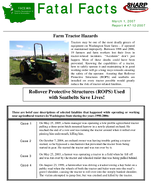 Fatal Facts Farm Tractor Hazards