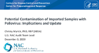 2020 Presentation Potential Contamination of Imported Samples with Poliovirus Implications and Update