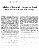 Isolation of potentially pathogenic fungi from polluted water and sewage