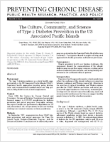 The Culture Community and Science of Type 2 Diabetes Prevention in the US Associated Pacific Islands