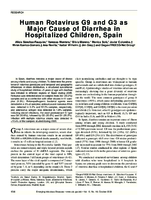 Human Rotavirus G9 and G3 as Major Cause of Diarrhea in Hospitalized Children Spain
