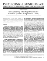 Reengineering Vital Registration and Statistics Systems Response to Letter