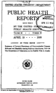 Public Health Report  v 53 no 15  cover