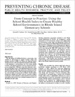 From Concept to Practice Using the School Health Index to Create Healthy School Environments in Rhode Island Elementary Schools
