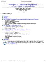 Principles of Community Engagement First Edition