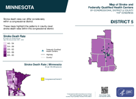MN Congressional District 05 Stroke and Federally Qualified Health Centers Map 119th Congress